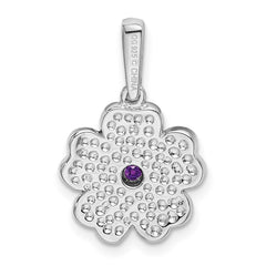 Sterling Silver Rhodium-plated Amethyst and Enamel Pendant - 2