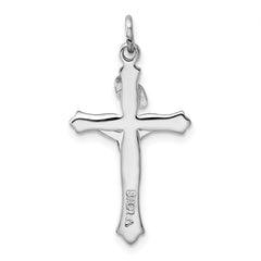 Sterling Silver Platinum-plated & Gold Tone Crucifix Pendant