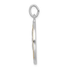 Sterling Silver Platinum-plated & Gold Tone St. Anthony Medal Pendant