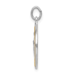 Sterling Silver Platinum-plated & Gold Tone St. Michael Medal