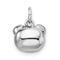 Sterling Silver Rhodium-plated Antiqued Pig Head Pendant