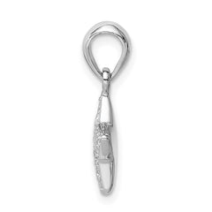 Sterling Silver Rhodium-plated CZ Star Pendant - 3