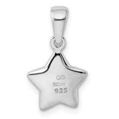 Sterling Silver Rhodium-plated CZ Star Pendant - 3