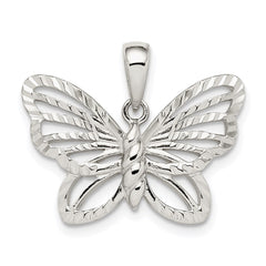 Sterling Silver Diamond-cut Butterfly Pendant - 2