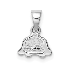 Sterling Silver RH-plated Black/White Enameled Puppy Children's Pendant