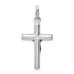 Sterling Silver Rhodium-plated Polished Crucifix Cross Pendant - 2