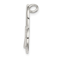 Sterling Silver Polished Cross Heart Chain Slide