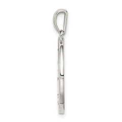 Sterling Silver Rhodium-plated & CZ Aquarius Zodiac Pendant