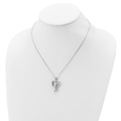 Sterling Silver Rhodium-plated Angel Ash Holder 18in Necklace - 2
