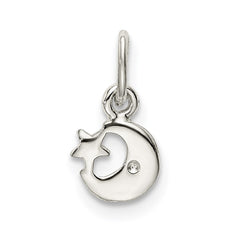 Sterling Silver Enameled Blue Moon and Star Charm