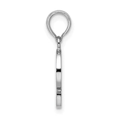 Sterling Silver Rhodium-plated Polished Block Initial -Q- Pendant