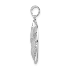 De-Ani Sterling Silver Rhodium-plated Polished Shells Round Pendant
