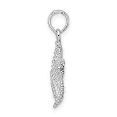 De-Ani Sterling Silver Rhodium-Plated Polished Beaded Starfish Pendant - 2