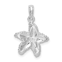 De-Ani Sterling Silver Rhodium-Plated Polished Beaded Starfish Pendant - 2