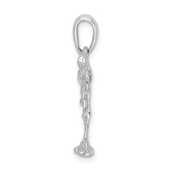 De-Ani Sterling Silver Rhodium-Plated Polished 3D Flamingo Pendant - 2