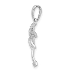 De-Ani Sterling Silver Rhodium-Plated Polished Palm Tree Pendant - 2