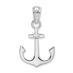 De-Ani Sterling Silver Rhodium-Plated Polished 3D Anchor Pendant - 4