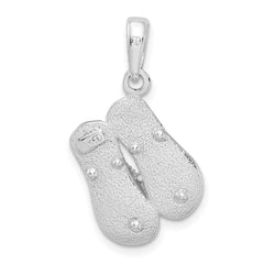 De-Ani Sterling Silver Rhodium-Plated Polished 3D Flip-flops Pendant - 2