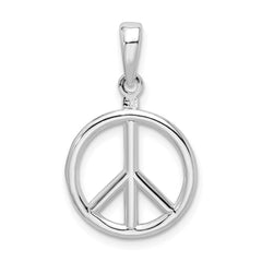 De-Ani Sterling Silver Rhodium-Plated Polished Peace Symbol Pendant - 2