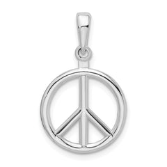 De-Ani Sterling Silver Rhodium-Plated Polished Peace Symbol Pendant - 2