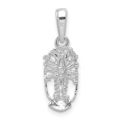 De-Ani Sterling Silver Rhodium-Plated Polished Small Florida Lobster Pendant - 2