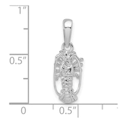 De-Ani Sterling Silver Rhodium-Plated Polished Small Florida Lobster Pendant - 2