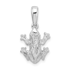 De-Ani Sterling Silver Rhodium-Plated Polished Frog Pendant - 3