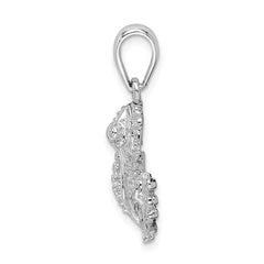 De-Ani Sterling Silver Rhodium-Plated Polished Frog Pendant - 2