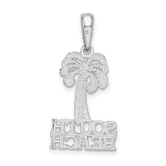 De-Ani Sterling Silver Rhodium-Plated Polished South Beach Palm Tree Pendant - 2