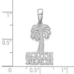 De-Ani Sterling Silver Rhodium-Plated Polished South Beach Palm Tree Pendant - 2