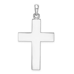De-Ani Sterling Silver Rhodium-Plated Polished Large Latin Cross Pendant