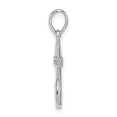 De-Ani Sterling Silver Rhodium-Plated Polished 3D Fish Hook Pendant - 2