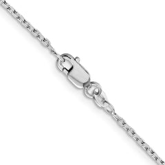Sterling Silver Rhodium-plated 1.5mm Beveled Oval Cable Chain - 8