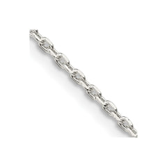 Sterling Silver 1.5mm Beveled Oval Cable Chain - 10