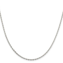 Sterling Silver 2mm Beveled Oval Cable Chain - 9