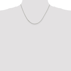Sterling Silver 2mm Beveled Oval Cable Chain w/2in ext.