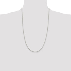 Sterling Silver 2mm Beveled Oval Cable Chain - 10