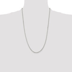 Sterling Silver 2.75mm Beveled Oval Cable Chain - 8