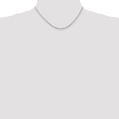 Sterling Silver Rhodium-plated 2.75mm Beveled Oval Cable Chain - 3