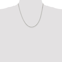 Sterling Silver Rhodium-plated 2.75mm Beveled Oval Cable Chain