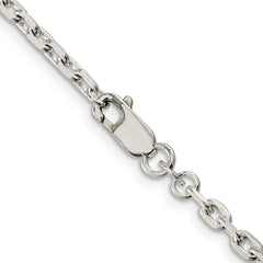 Sterling Silver 3.25mm Beveled Oval Cable Chain - 9