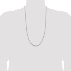 Sterling Silver 3.25mm Beveled Oval Cable Chain - 7