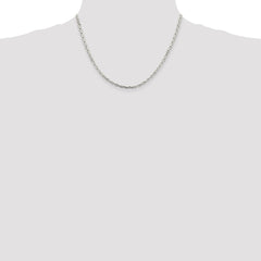 Sterling Silver Rhodium-plated 3.25mm Beveled Oval Cable Chain - 2