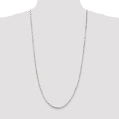Sterling Silver Rhodium-plated 3.25mm Beveled Oval Cable Chain - 5