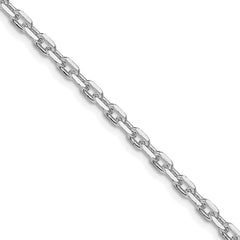 Sterling Silver Rhodium-plated 3.25mm Beveled Oval Cable Chain - 4