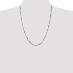 Sterling Silver 3.95mm Beveled Oval Cable Chain - 7