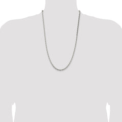 Sterling Silver 3.95mm Beveled Oval Cable Chain - 9