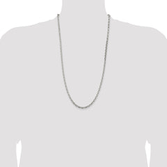 Sterling Silver 3.95mm Beveled Oval Cable Chain - 10