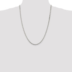 Sterling Silver Rhodium-plated 3.95mm Beveled Oval Cable Chain - 4