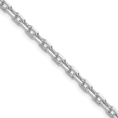 Sterling Silver Rhodium-plated 3.95mm Beveled Oval Cable Chain - 2